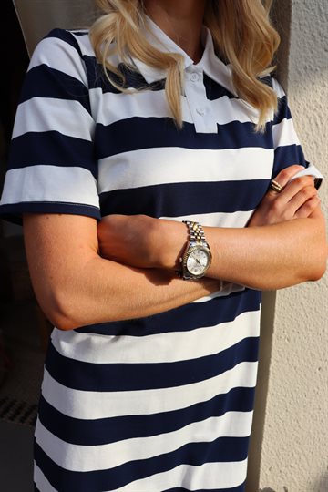 Liberté - Polo SS Dress - Navy White Stripe